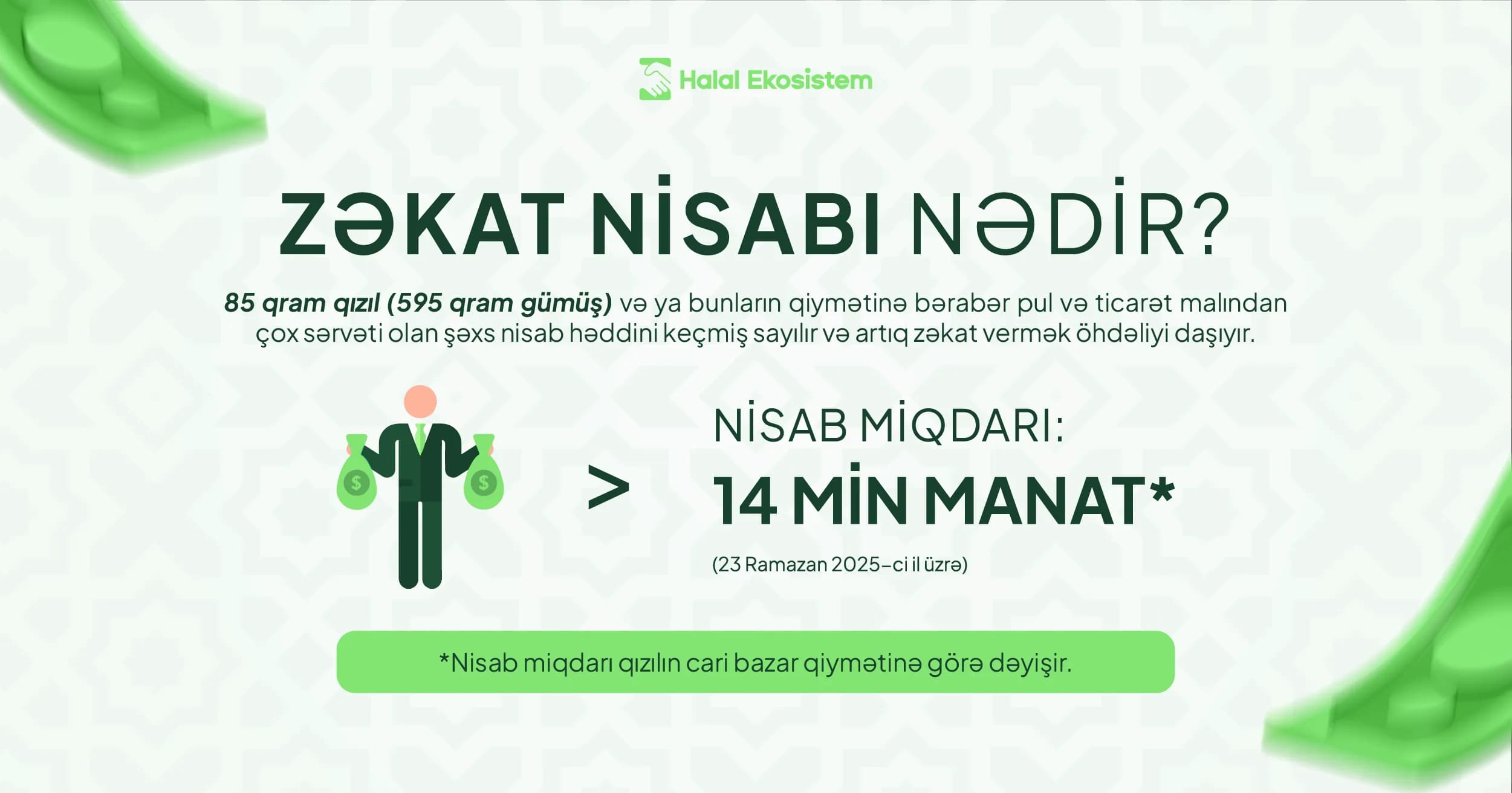 Azərbaycanda nə qədər pulu olan zəkat verməlidir?