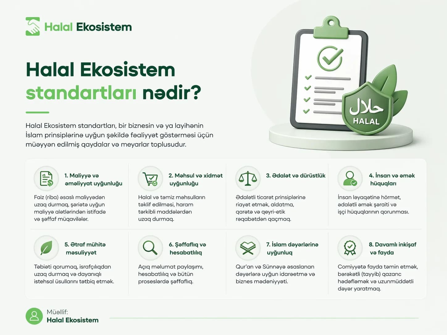 Halal Ekosistem standartları nədir
